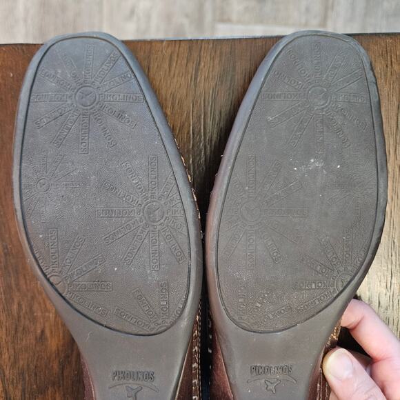 Pikolinos Romana Laser-Cut Floral Slingback Flats EU 36 / US 6 Brown Leather - Picture 12 of 12